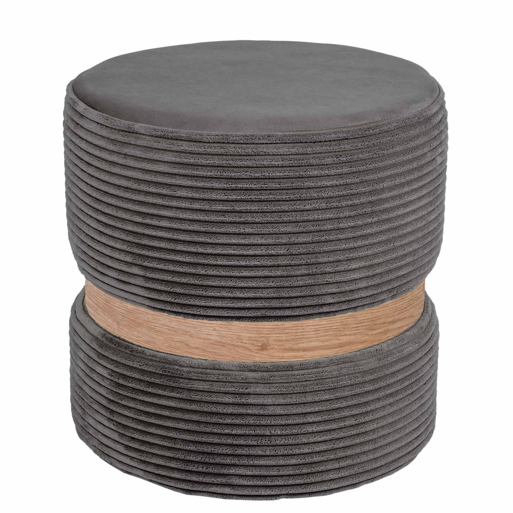 Taburet Ring - inel stejar - stofa L49 - gri petrol