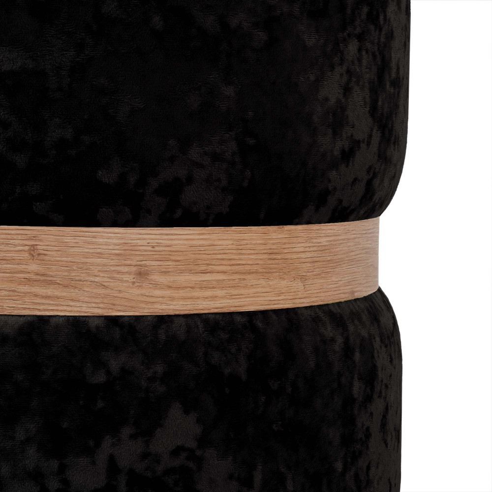Taburet Ring - inel stejar - stofa E01 - negru Taburet Ring - inel stejar - stofa E01 - negru