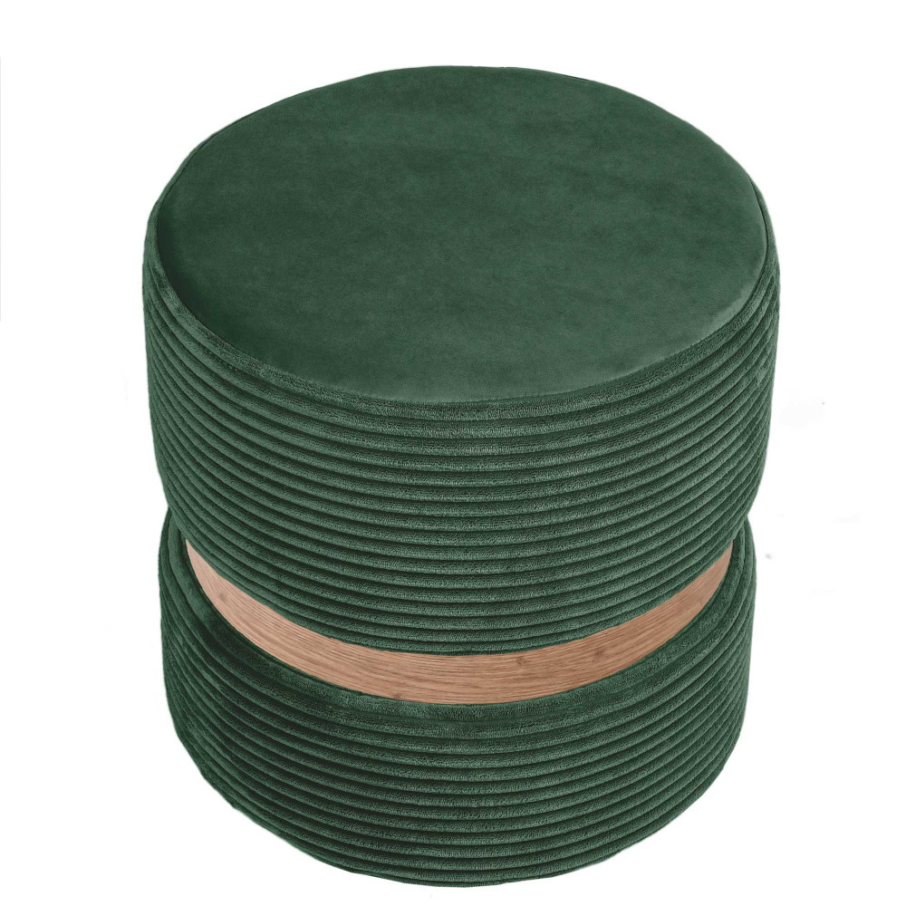 Taburet Ring - inel stejar - stofa L56 - verde Taburet Ring - inel stejar - stofa L56 - verde