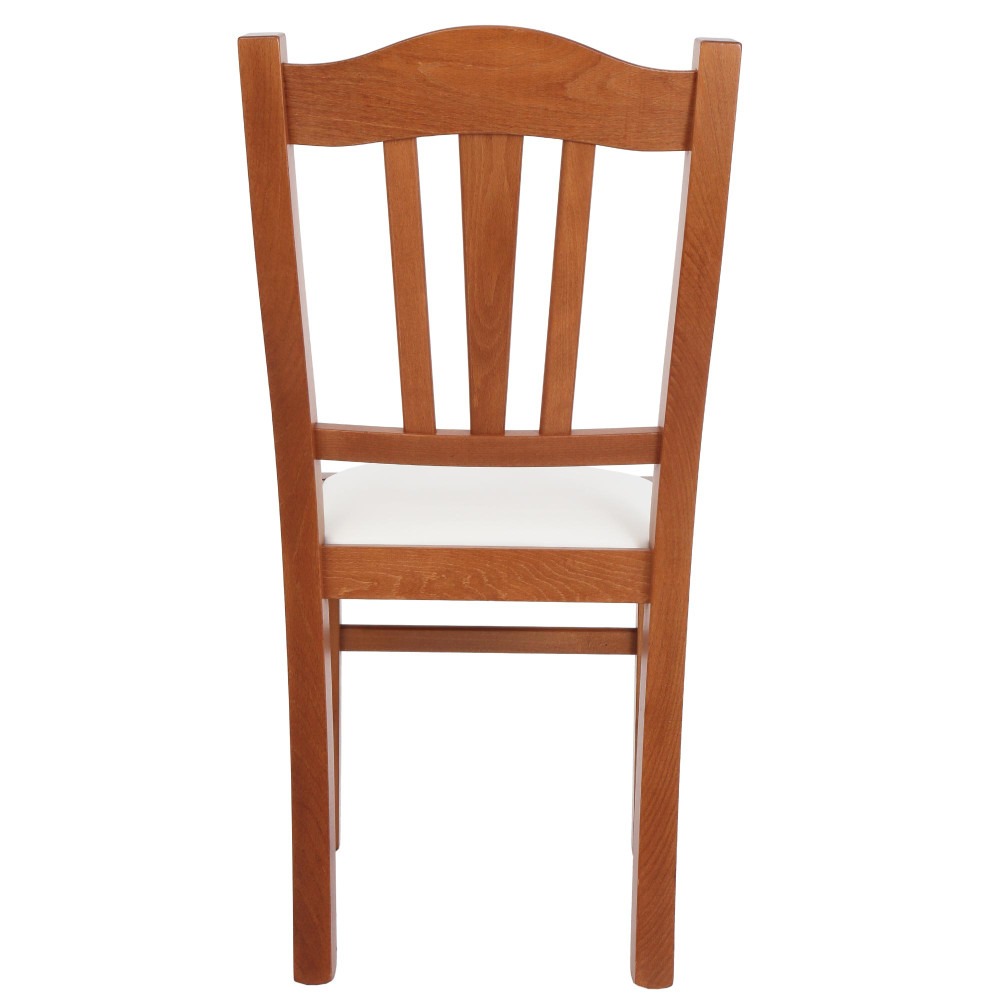 Scaun Silvana - cadru cires - imitatie piele alb - 21894 Scaun Silvana - cadru cires - imitatie piele alb - 21894