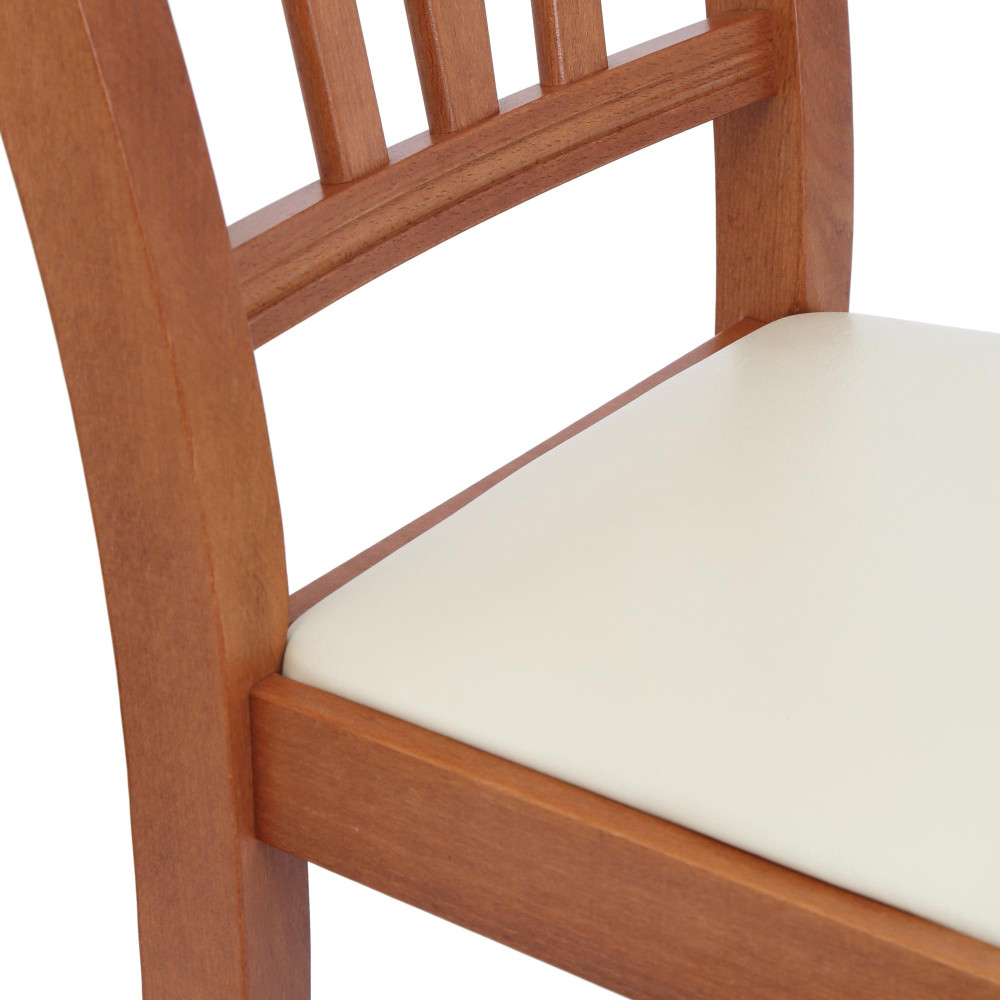 Scaun Silvana - cadru cires - imitatie piele crem - 21834 Scaun Silvana - cadru cires - imitatie piele crem - 21834