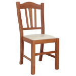 Scaun Silvana - cadru cires - imitatie piele crem - 21834
