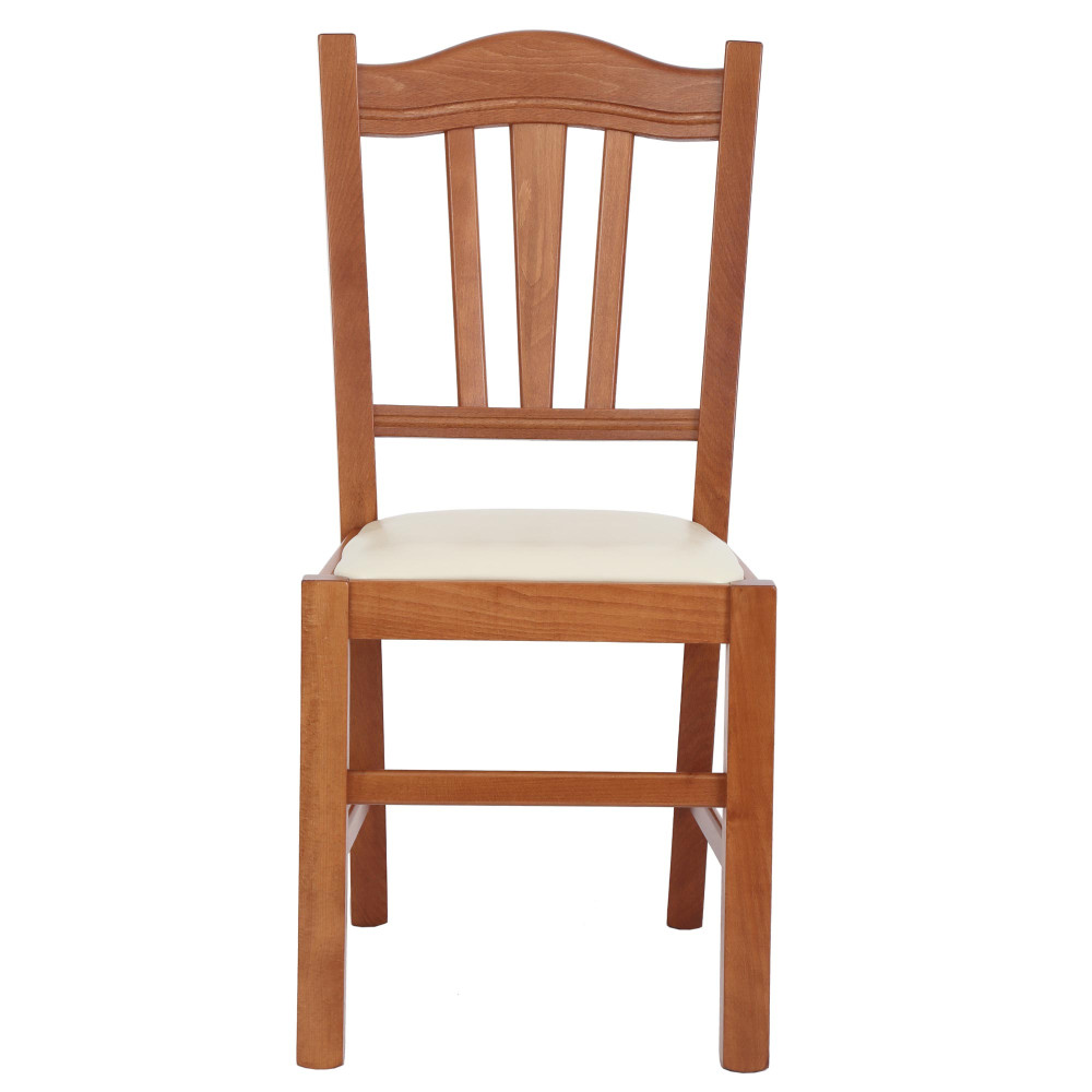 Scaun Silvana - cadru cires - imitatie piele crem - 21834 Scaun Silvana - cadru cires - imitatie piele crem - 21834