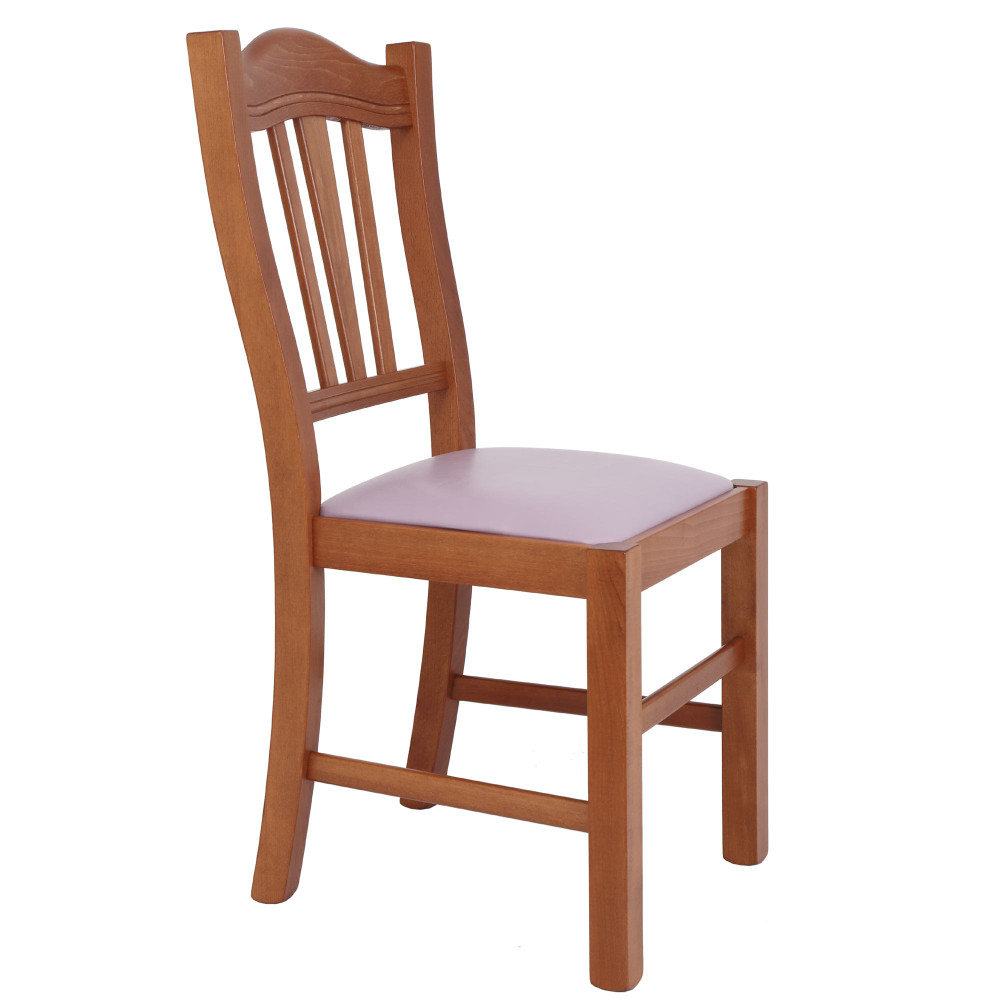 Scaun Silvana - cadru cires - imitatie piele mov - 21897 Scaun Silvana - cadru cires - imitatie piele mov - 21897