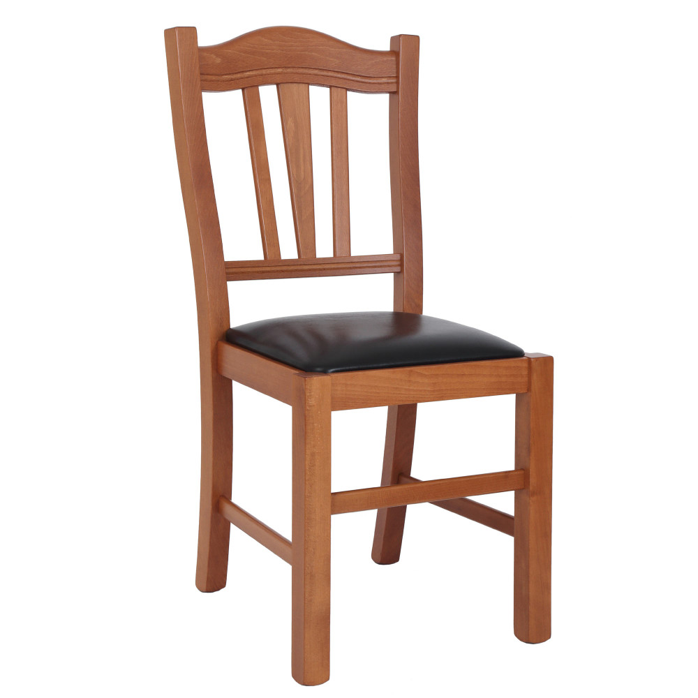 Scaun Silvana - cadru cires - imitatie piele negru - 21901 Scaun Silvana - cadru cires - imitatie piele negru - 21901