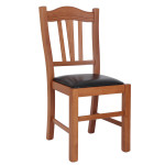 Scaun Silvana - cadru cires - imitatie piele negru - 21901