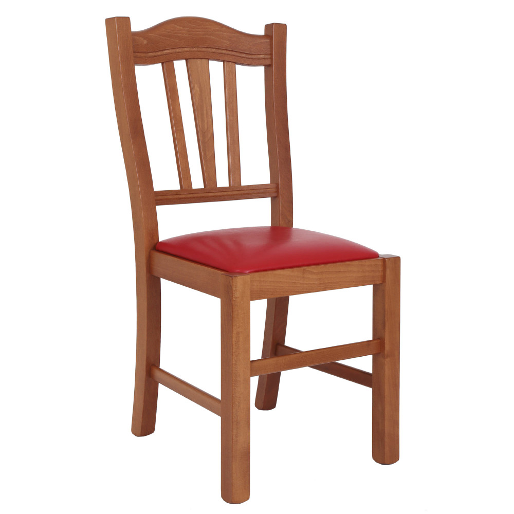 Scaun Silvana - cadru cires - imitatie piele rosu - 21900 Scaun Silvana - cadru cires - imitatie piele rosu - 21900