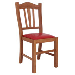 Scaun Silvana - cadru cires - imitatie piele rosu - 21900