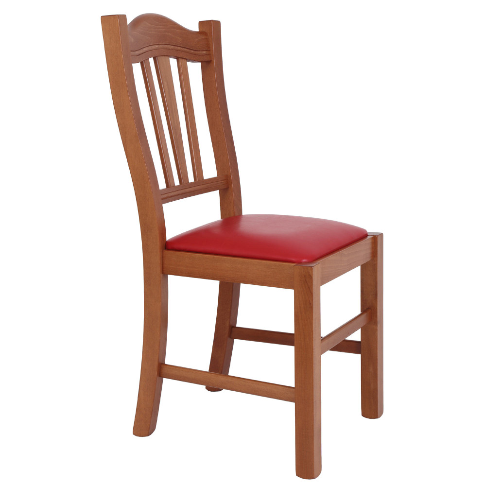 Scaun Silvana - cadru cires - imitatie piele rosu - 21900 Scaun Silvana - cadru cires - imitatie piele rosu - 21900