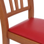 Scaun Silvana - cadru cires - imitatie piele rosu - 21900 Scaun Silvana - cadru cires - imitatie piele rosu - 21900