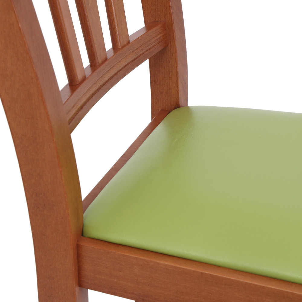 Scaun Silvana - cadru cires - imitatie piele verde - 21899 Scaun Silvana - cadru cires - imitatie piele verde - 21899
