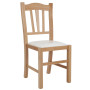 Scaun Silvana - cadru natur - imitatie piele alb - 21894