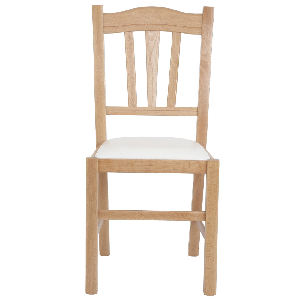 Scaun Silvana - cadru natur - imitatie piele alb - 21894