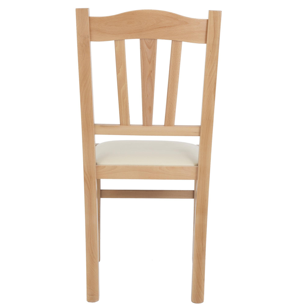 Scaun Silvana - cadru natur - imitatie piele crem - 21834 Scaun Silvana - cadru natur - imitatie piele crem - 21834