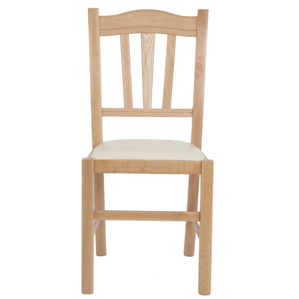 Scaun Silvana - cadru natur - imitatie piele crem - 21834 Scaun Silvana - cadru natur - imitatie piele crem - 21834