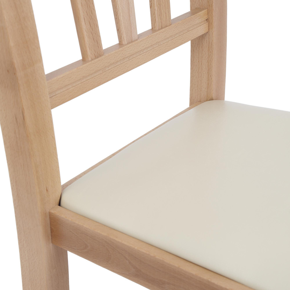 Scaun Silvana - cadru natur - imitatie piele crem - 21834 Scaun Silvana - cadru natur - imitatie piele crem - 21834