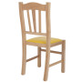 Scaun Silvana - cadru natur - imitatie piele galben - 22168 Scaun Silvana - cadru natur - imitatie piele galben - 22168