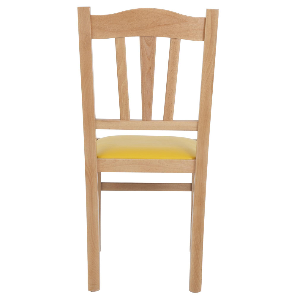 Scaun Silvana - cadru natur - imitatie piele galben - 22168 Scaun Silvana - cadru natur - imitatie piele galben - 22168