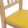 Scaun Silvana - cadru natur - imitatie piele galben - 22168 Scaun Silvana - cadru natur - imitatie piele galben - 22168
