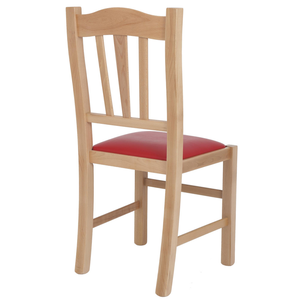 Scaun Silvana - cadru natur - imitatie piele rosu - 21900 Scaun Silvana - cadru natur - imitatie piele rosu - 21900