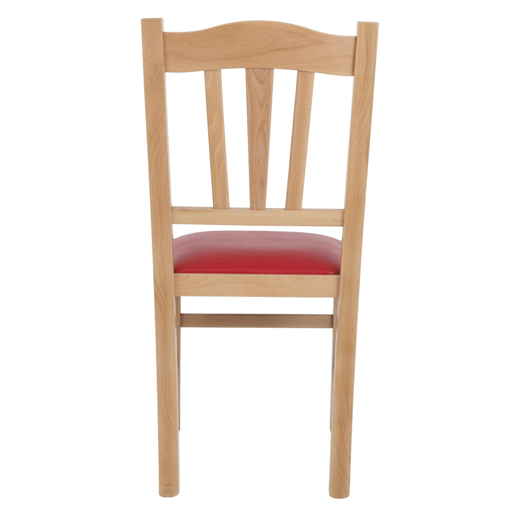 Scaun Silvana - cadru natur - imitatie piele rosu - 21900 Scaun Silvana - cadru natur - imitatie piele rosu - 21900