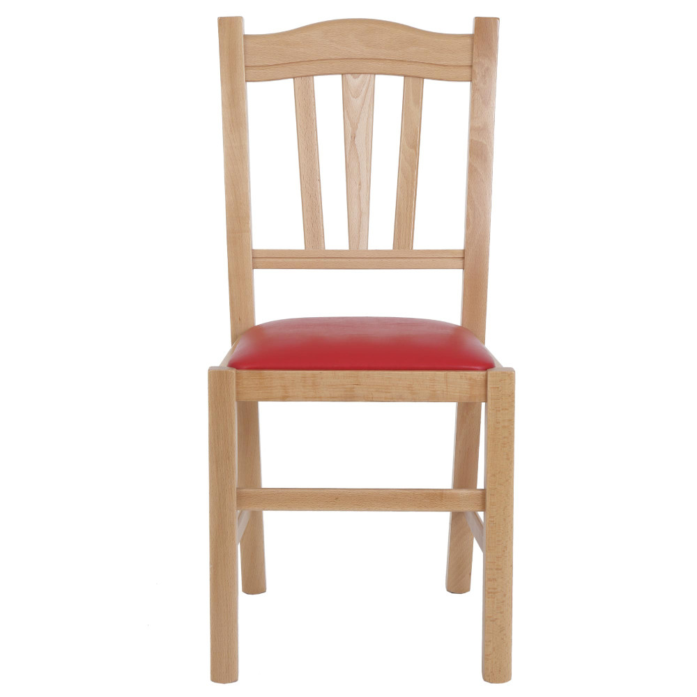 Scaun Silvana - cadru natur - imitatie piele rosu - 21900 Scaun Silvana - cadru natur - imitatie piele rosu - 21900