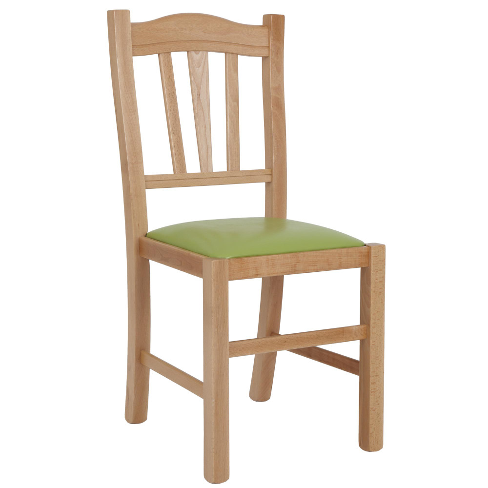 Scaun Silvana - cadru natur - imitatie piele verde - 21899 Scaun Silvana - cadru natur - imitatie piele verde - 21899