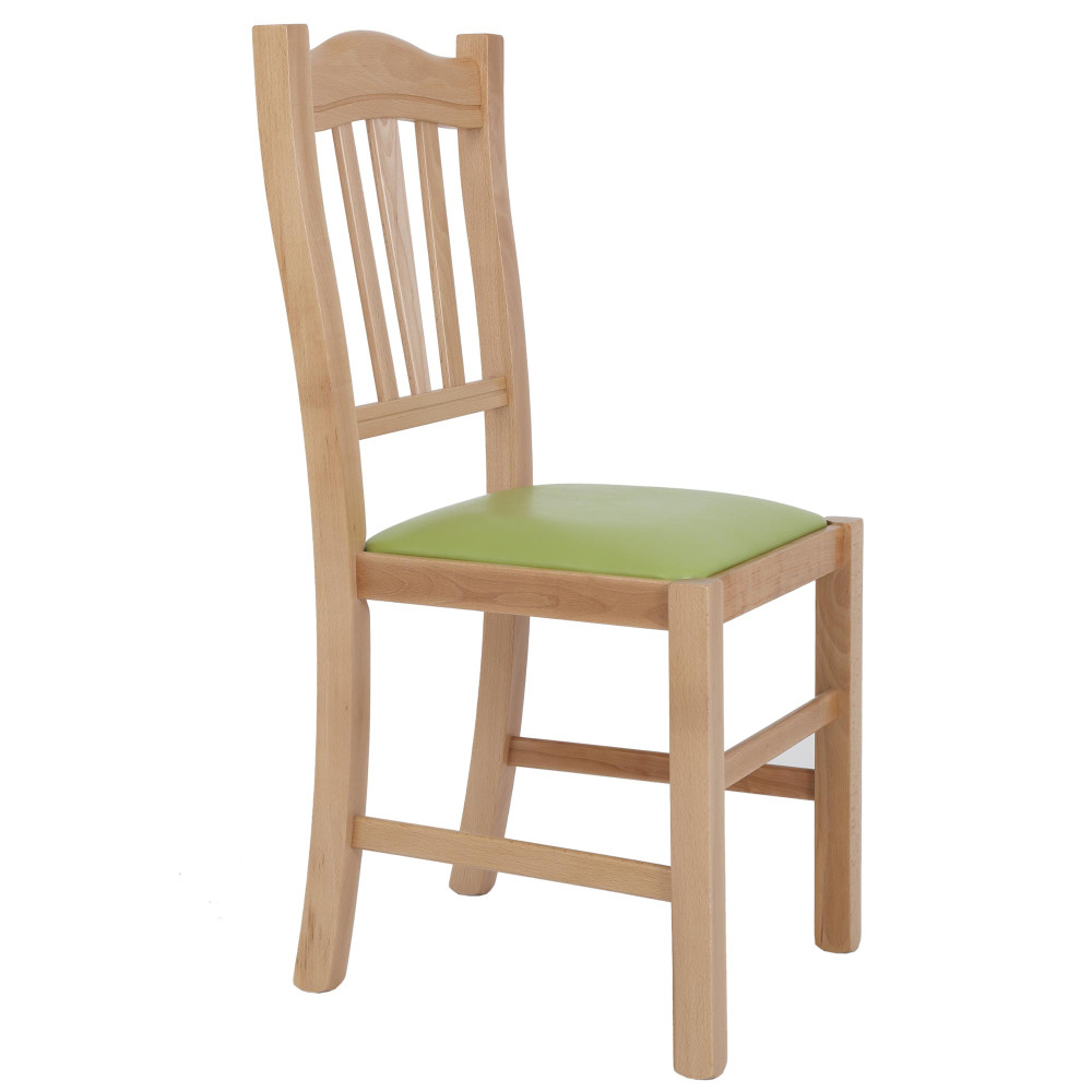 Scaun Silvana - cadru natur - imitatie piele verde - 21899 Scaun Silvana - cadru natur - imitatie piele verde - 21899