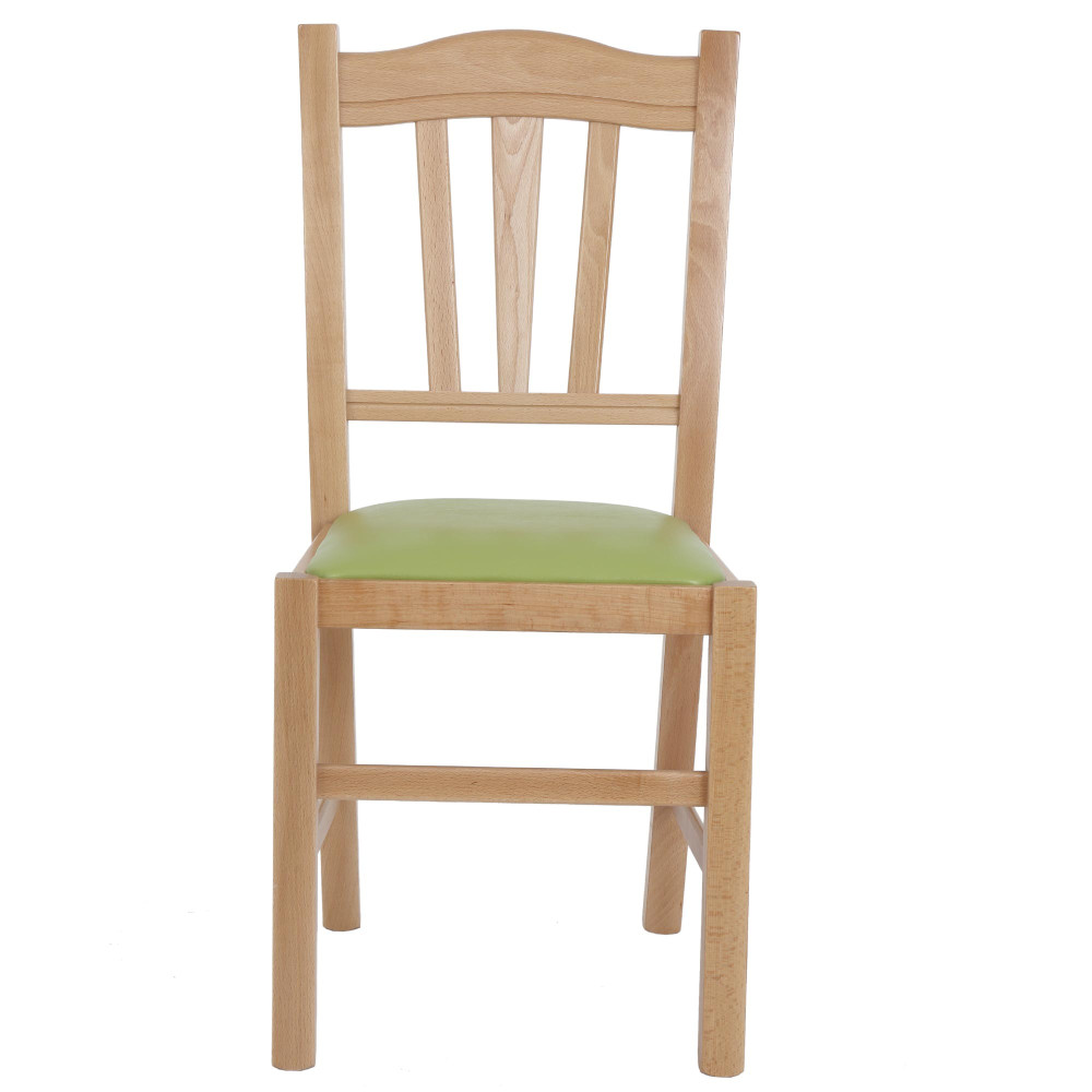 Scaun Silvana - cadru natur - imitatie piele verde - 21899 Scaun Silvana - cadru natur - imitatie piele verde - 21899
