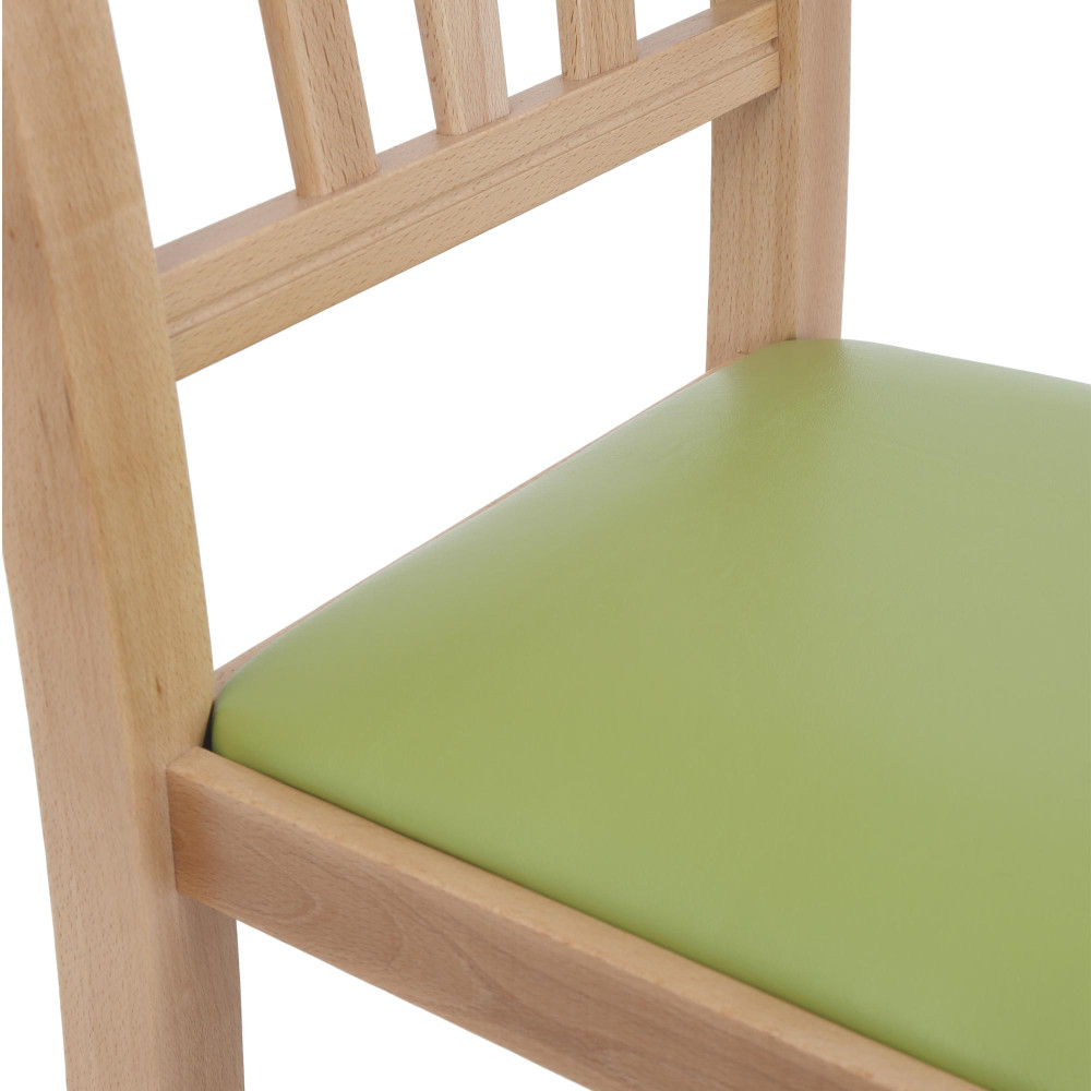Scaun Silvana - cadru natur - imitatie piele verde - 21899 Scaun Silvana - cadru natur - imitatie piele verde - 21899