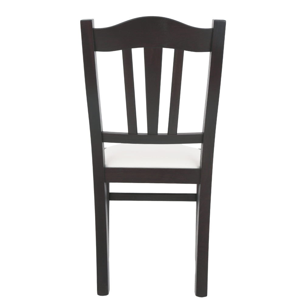 Scaun Silvana - cadru wenge - imitatie piele alb - 21894 Scaun Silvana - cadru wenge - imitatie piele alb - 21894