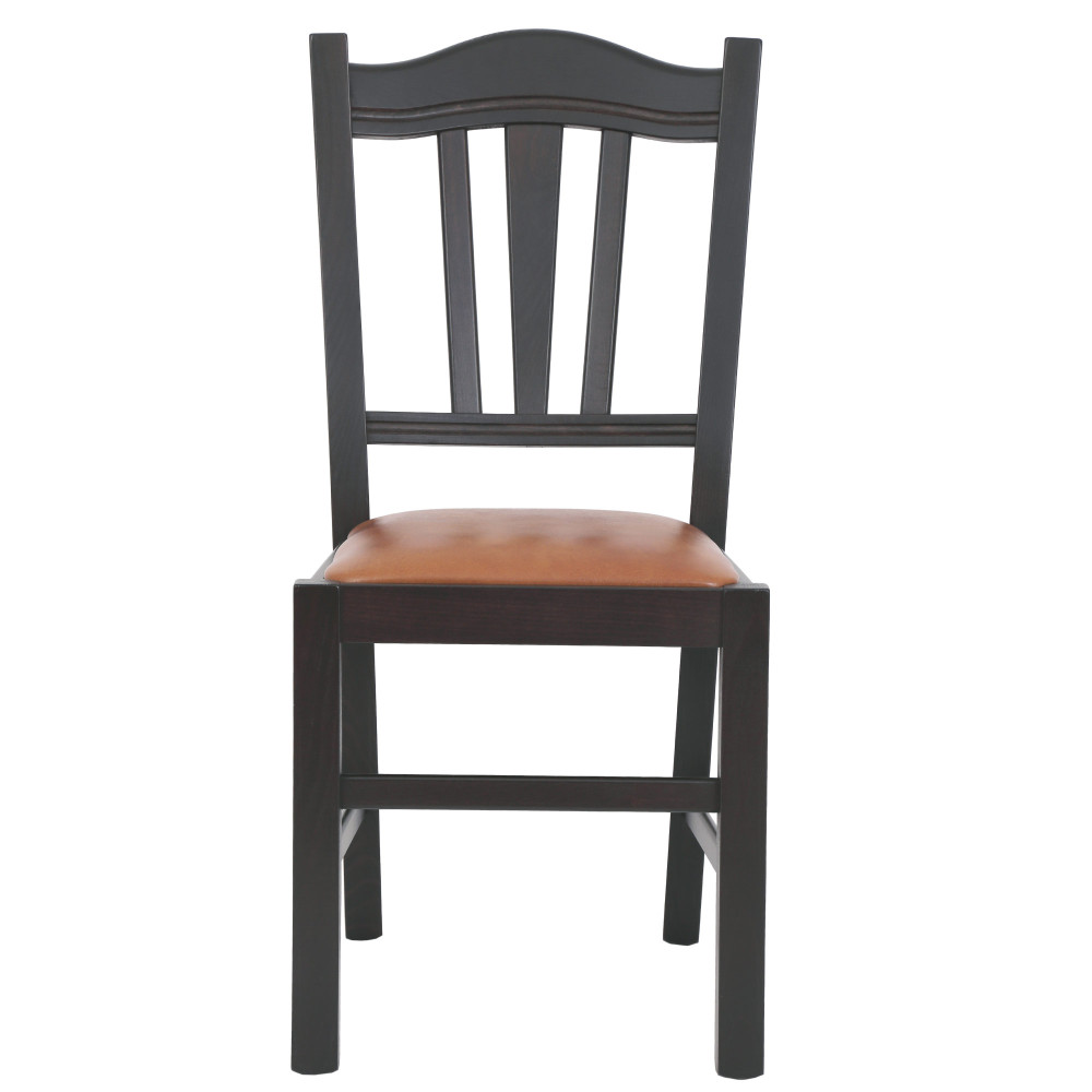 Scaun Silvana - cadru wenge - imitatie piele coniac - 8070 Scaun Silvana - cadru wenge - imitatie piele coniac - 8070