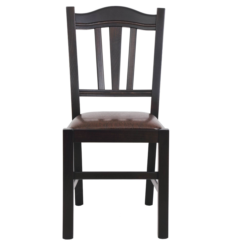 Scaun Silvana - cadru wenge - imitatie piele maro - 15611 Scaun Silvana - cadru wenge - imitatie piele maro - 15611