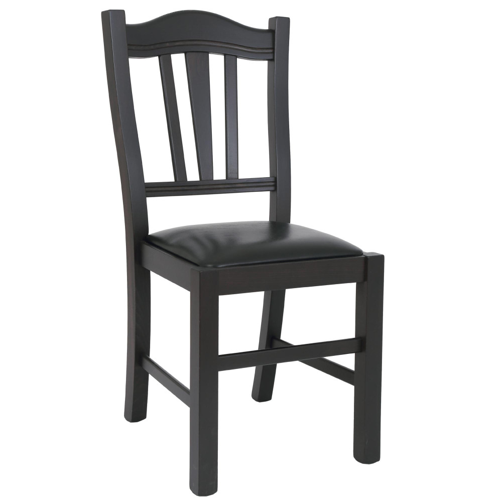 Scaun Silvana - cadru wenge - imitatie piele negru - 21901 Scaun Silvana - cadru wenge - imitatie piele negru - 21901