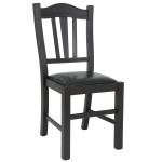 Scaun Silvana - cadru wenge - imitatie piele negru - 21901