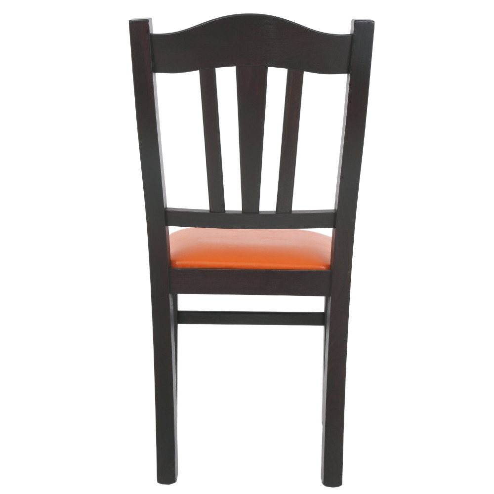 Scaun Silvana - cadru wenge - imitatie piele portocaliu - 21895 Scaun Silvana - cadru wenge - imitatie piele portocaliu - 21895