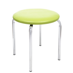 Taburet Sofia - cadru cromat - imitatie piele verde - 21899 Taburet Sofia - cadru cromat - imitatie piele verde - 21899
