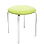 Taburet Sofia - cadru cromat - imitatie piele verde - 21899 Taburet Sofia - cadru cromat - imitatie piele verde - 21899
