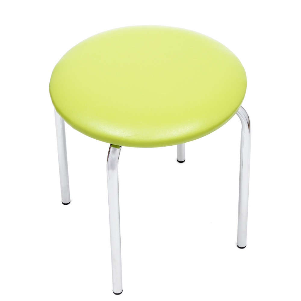 Taburet Sofia - cadru cromat - imitatie piele verde - 21899 Taburet Sofia - cadru cromat - imitatie piele verde - 21899