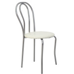 Scaun Tulip - cadru aluminiu - imitatie piele alb - 21894