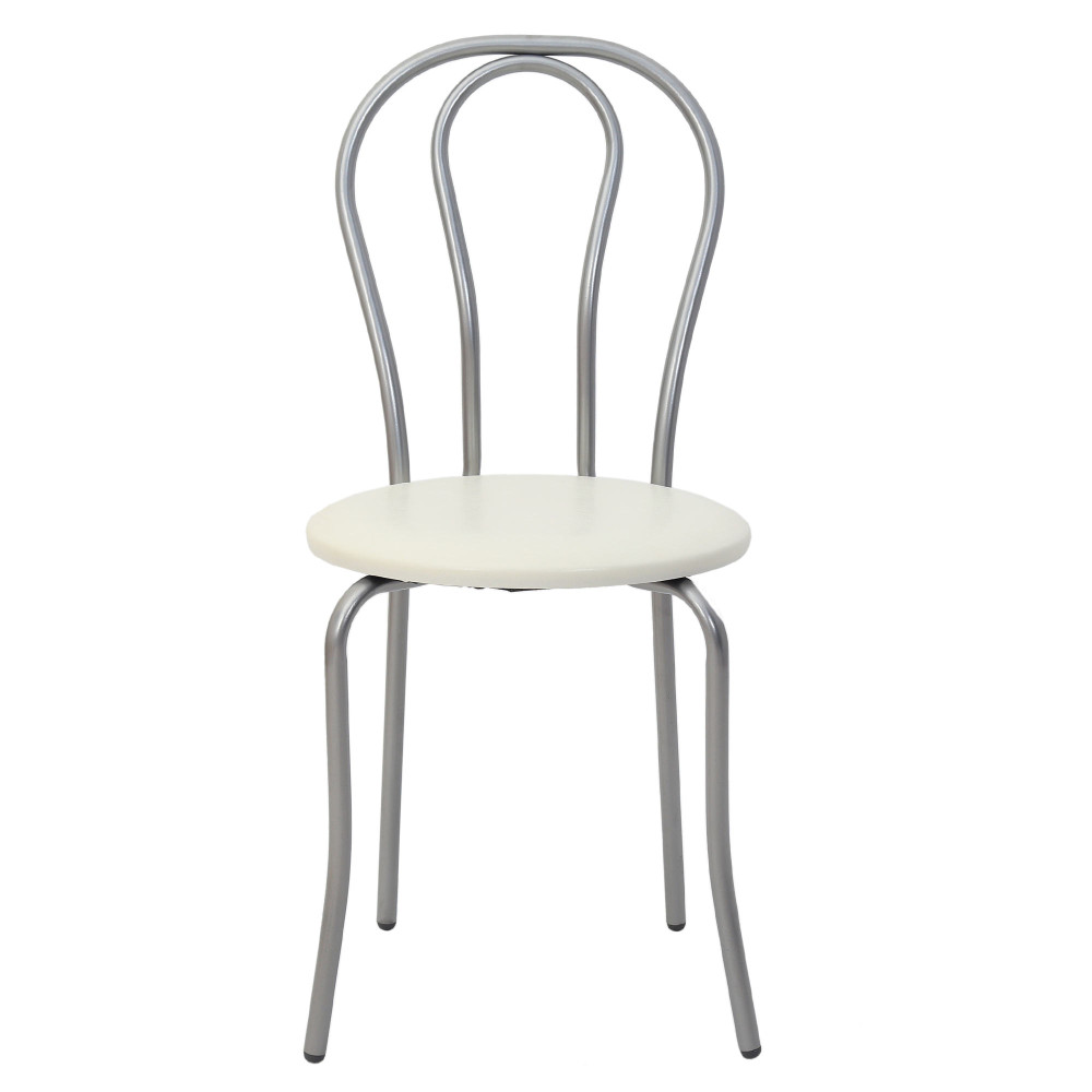 Scaun Tulip - cadru aluminiu - imitatie piele alb - 21894 Scaun Tulip - cadru aluminiu - imitatie piele alb - 21894