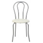 Scaun Tulip - cadru aluminiu - imitatie piele alb - 21894 Scaun Tulip - cadru aluminiu - imitatie piele alb - 21894