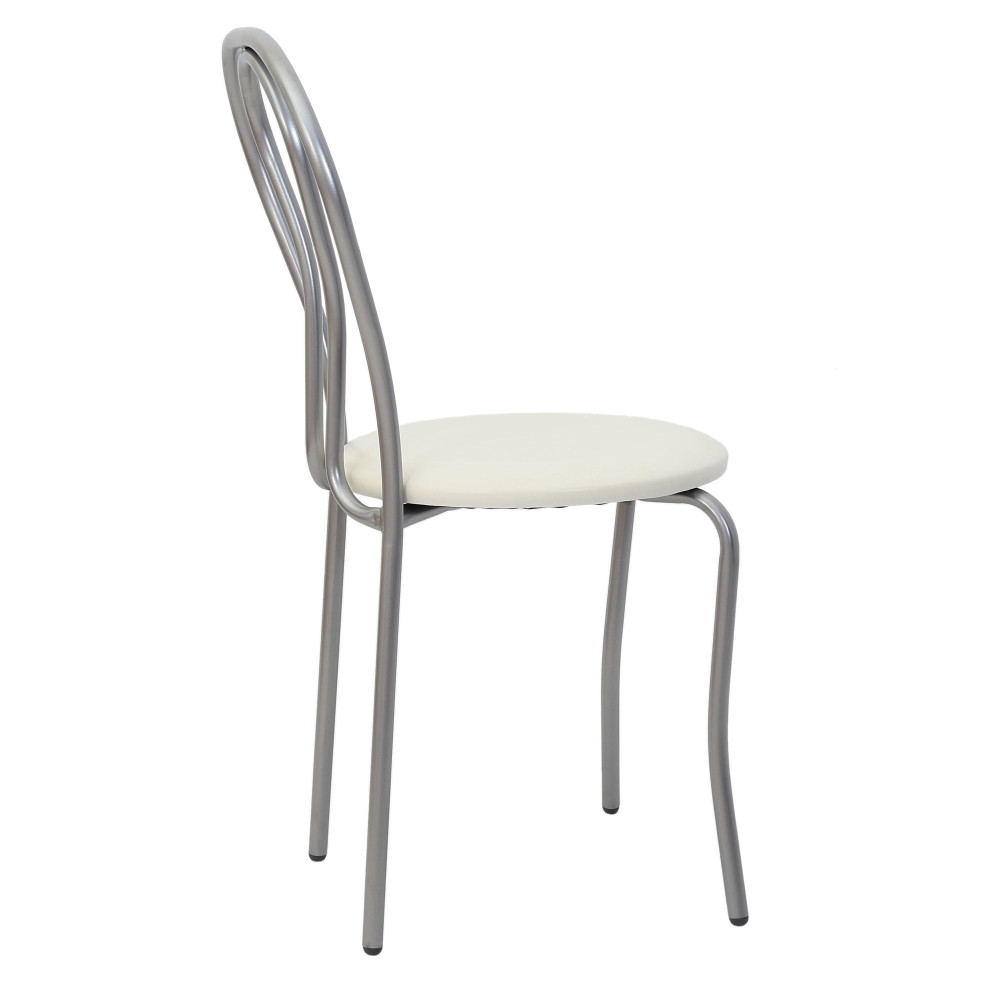 Scaun Tulip - cadru aluminiu - imitatie piele alb - 21894 Scaun Tulip - cadru aluminiu - imitatie piele alb - 21894