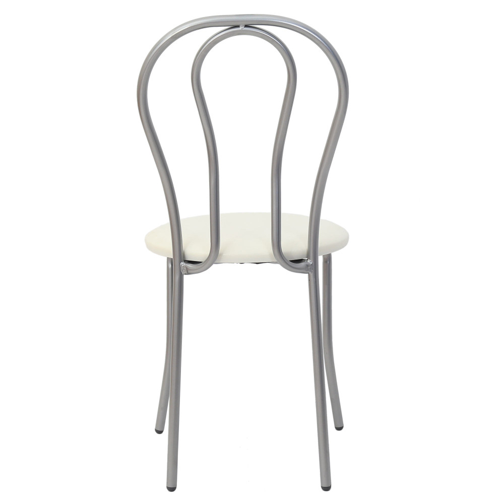 Scaun Tulip - cadru aluminiu - imitatie piele alb - 21894 Scaun Tulip - cadru aluminiu - imitatie piele alb - 21894