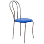 Scaun Tulip - cadru aluminiu - imitatie piele albastru - 21898