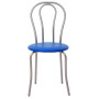 Scaun Tulip - cadru aluminiu - imitatie piele albastru - 21898 Scaun Tulip - cadru aluminiu - imitatie piele albastru - 21898