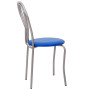 Scaun Tulip - cadru aluminiu - imitatie piele albastru - 21898 Scaun Tulip - cadru aluminiu - imitatie piele albastru - 21898