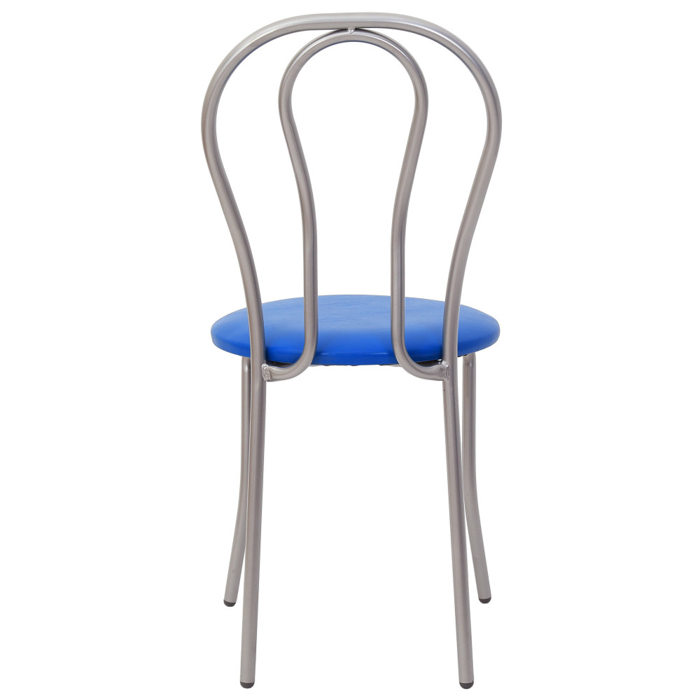 Scaun Tulip - cadru aluminiu - imitatie piele albastru - 21898 Scaun Tulip - cadru aluminiu - imitatie piele albastru - 21898