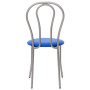 Scaun Tulip - cadru aluminiu - imitatie piele albastru - 21898 Scaun Tulip - cadru aluminiu - imitatie piele albastru - 21898
