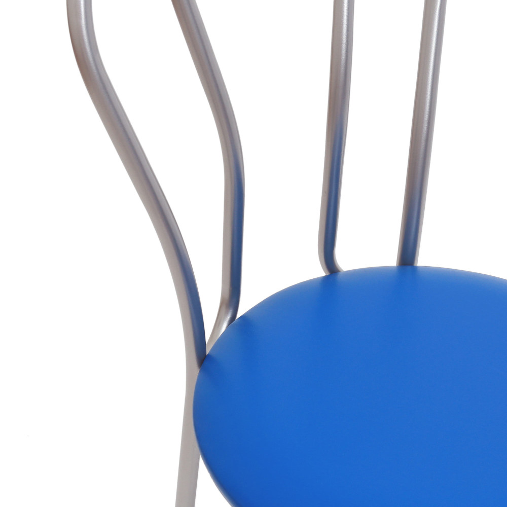 Scaun Tulip - cadru aluminiu - imitatie piele albastru - 21898 Scaun Tulip - cadru aluminiu - imitatie piele albastru - 21898